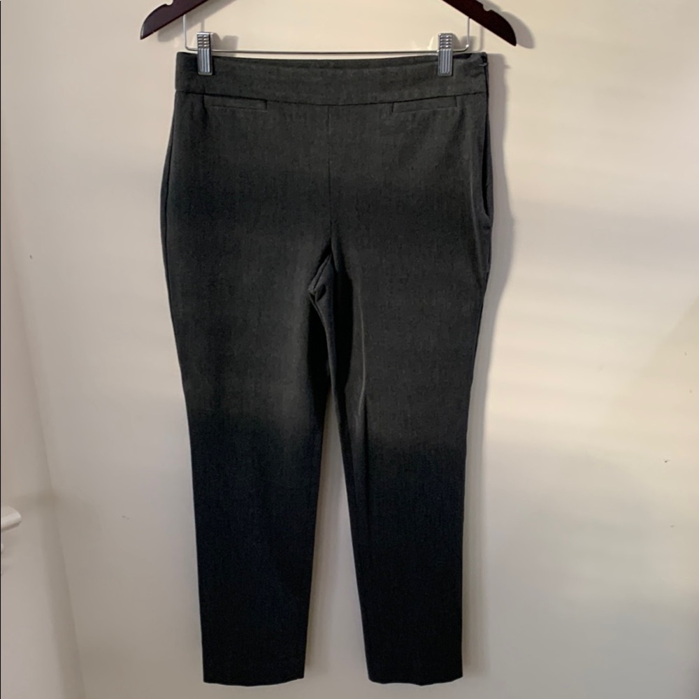 Talbots Charcoal Flat Front Side Zip Button Close… - image 1